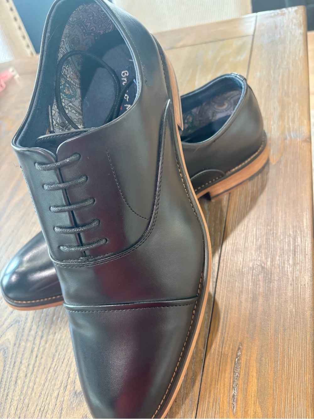 Bruno Marc | Men's Black Leather Cap-Toe Derby Oxford | Size 11